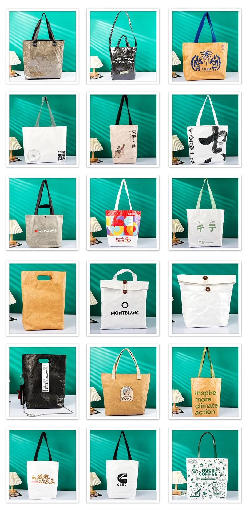 Malas de saco Tyvek personalizadas