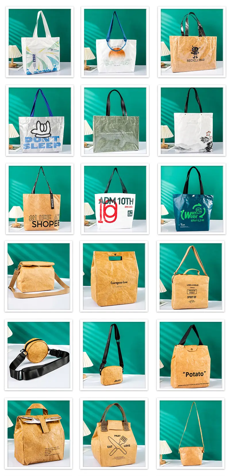 Malas de saco Tyvek personalizadas