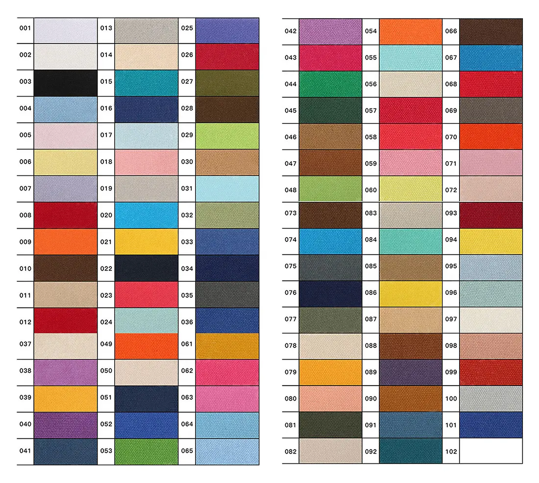 ストック・コットン・キャンバス生地色