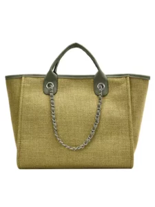 Tote Tasche aus Canvas mit Kettenriemen