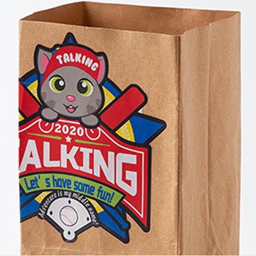 Vaskbar kraftpapirpose med varmeoverføringstrykk