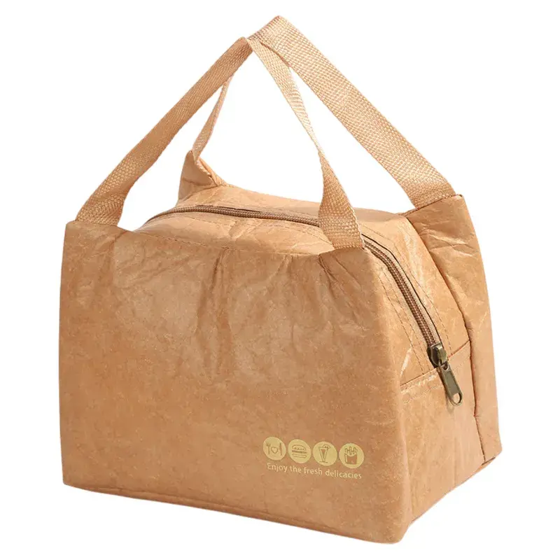 Saco térmico isolado em material Tyvek com fecho de correr e pegas de transporte