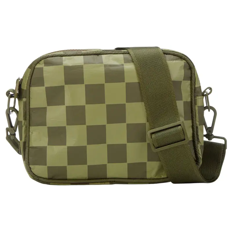 Saco de tiracolo Tyvek verde azeitona com alça ajustável