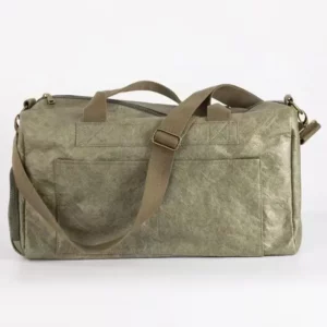 Saco de pano Tyvek verde azeitona com alça e bolso frontal