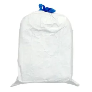 Saco de lavandaria Tyvek branco com fecho de cordão azul