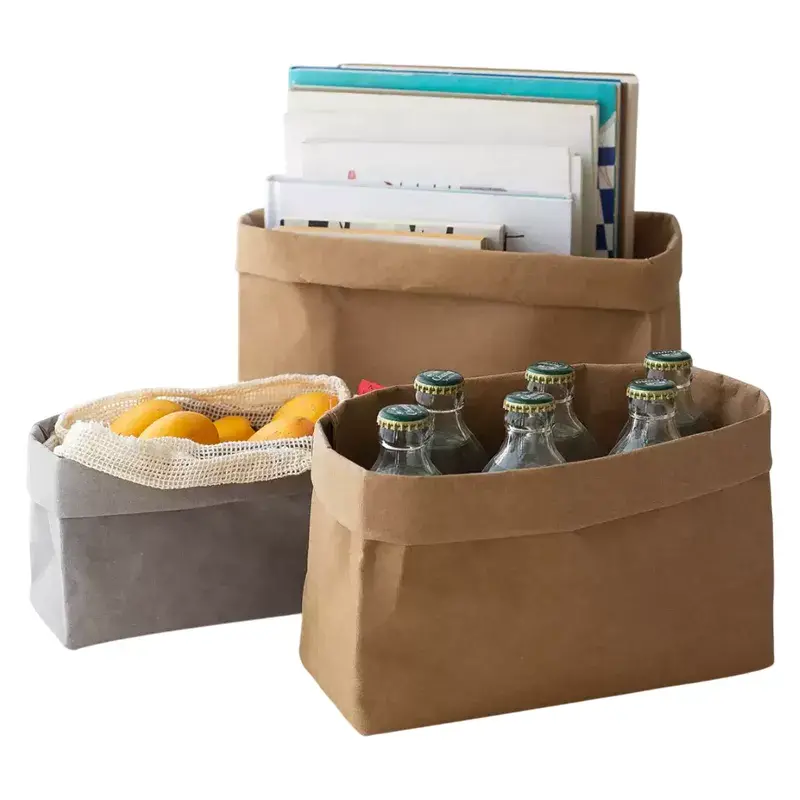 Umývateľná papierová taška na uskladnenie kraftového papiera 1